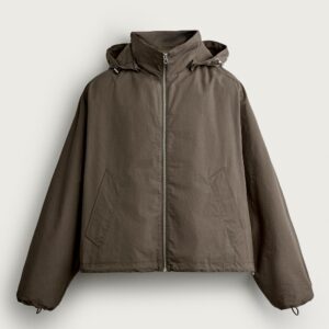 CROPPED FIT TECHNICAL HOODED JACKET