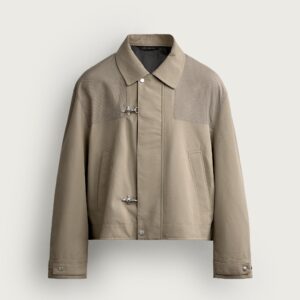 CROPPED FIT JACKET WITH METAL FROG FASTENING