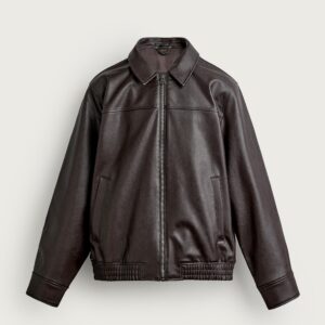 RELAXED FIT LEATHER EFFECT JACKET